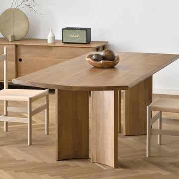 Rustic 63" Solid Wood Dining Table Walnut Wooden Tabletop for 6 Person